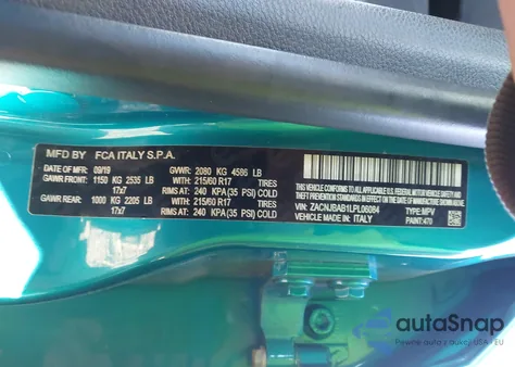 2020 Jeep Renegade Sport 4X4 из США, поврежденный, VIN ZACNJBAB1LPL06084